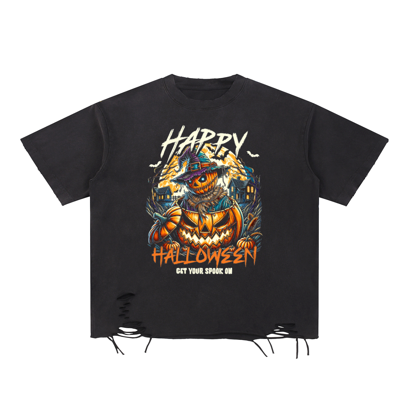 Snow Washed Raw-Hem T-Shirt