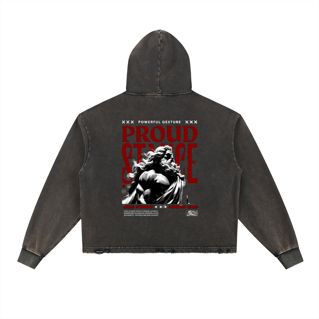 Vintage Washed Frayed-Hem Hoodie