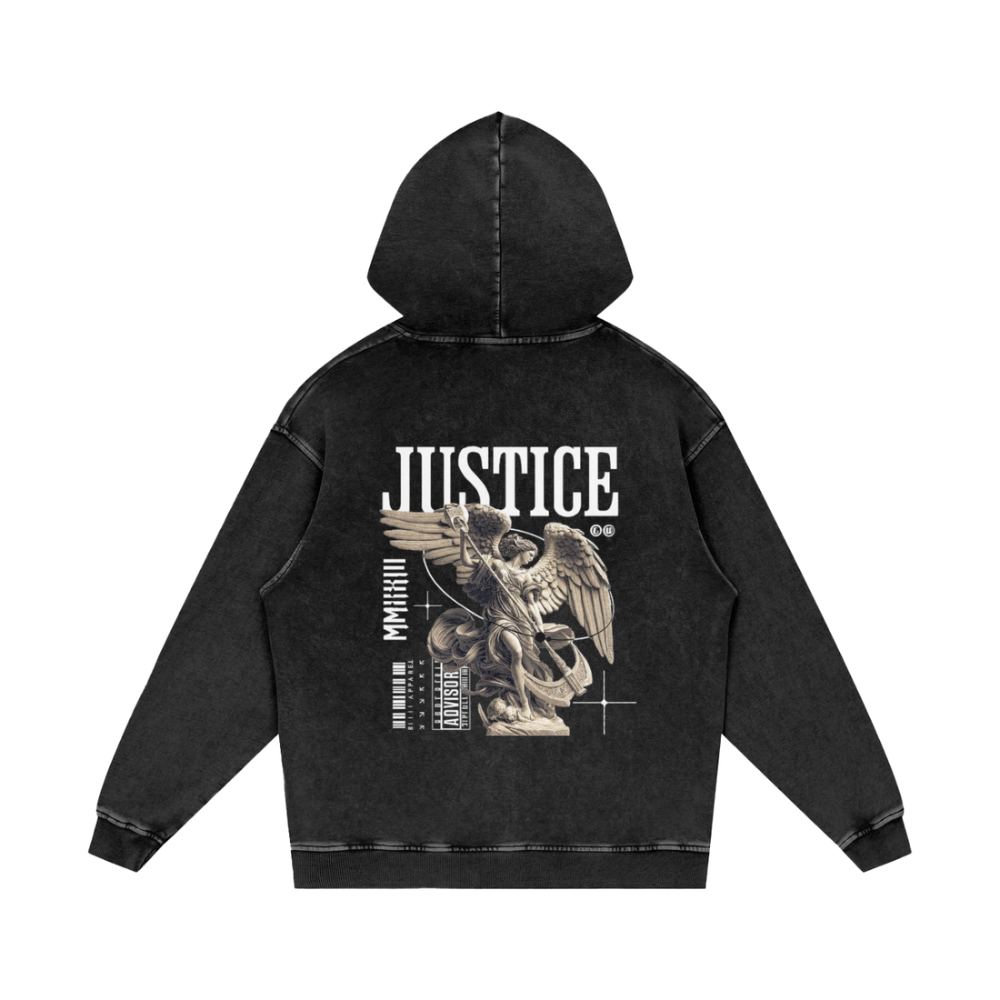 Snow Washed Loose Cotton Hoodie