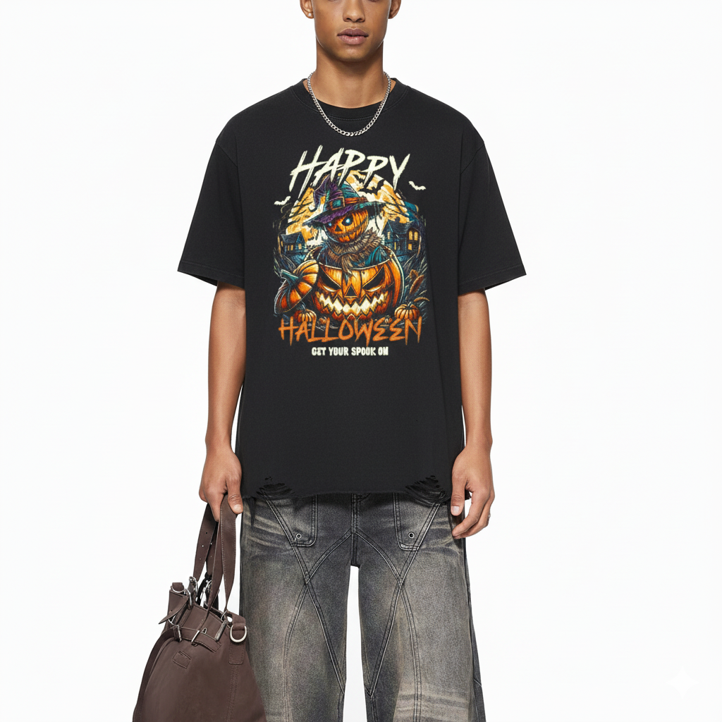 Snow Washed Raw-Hem T-Shirt