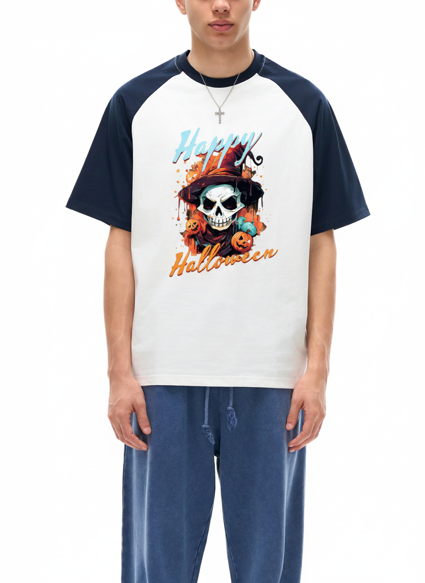 Color-Blocked Raglan Sleeve T-Shirt