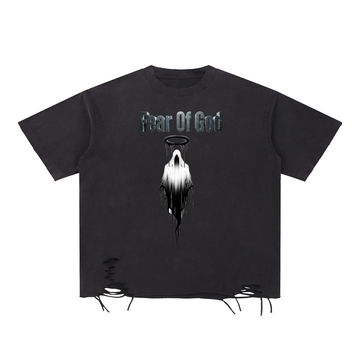 Snow Washed Raw-Hem T-Shirt